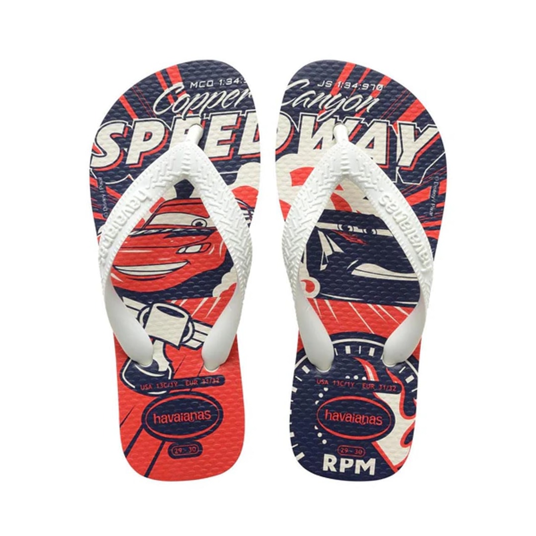 Sandalia Havaianas Chinelo Kids Cars Menino Branco