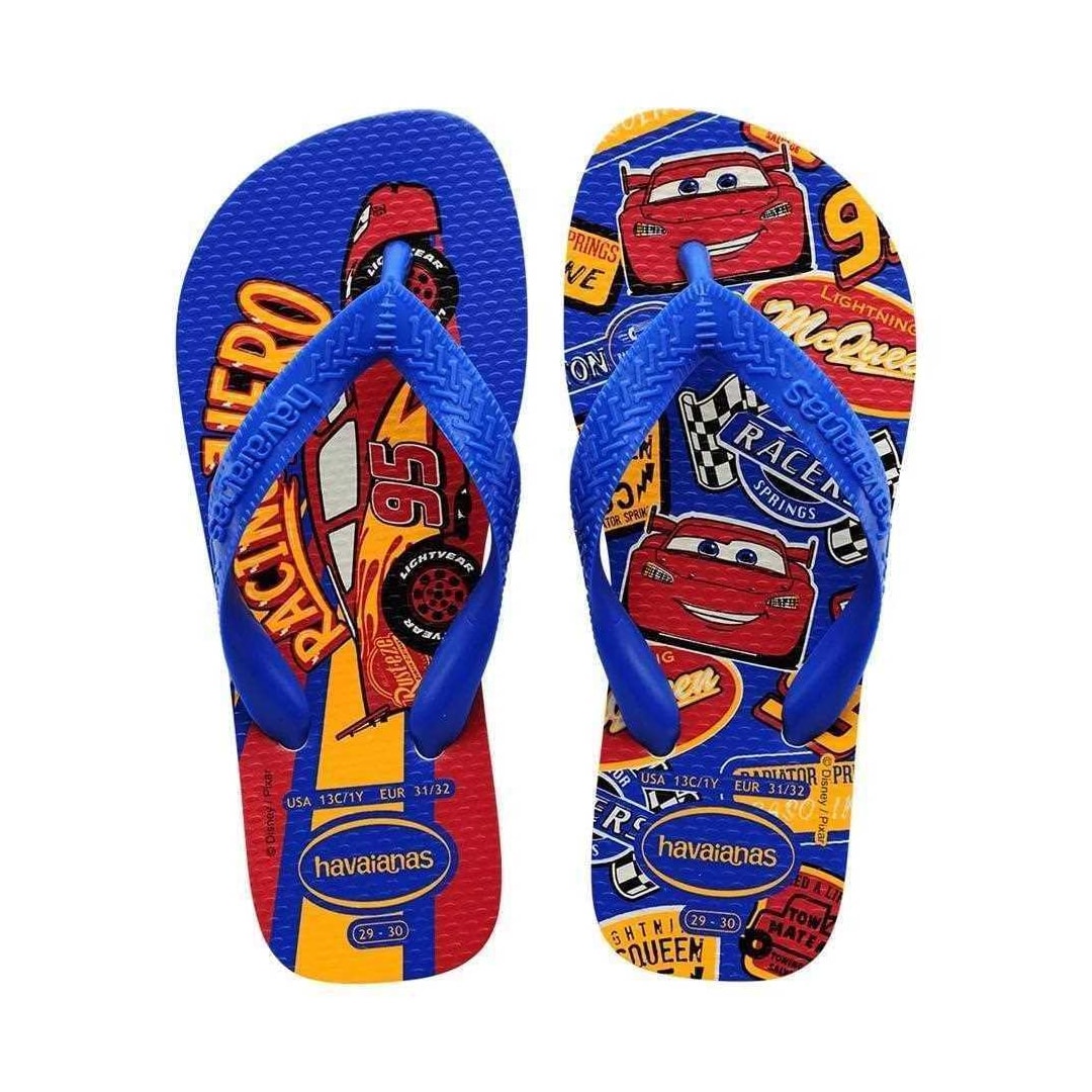 Sandália Havaianas Chinelo Kids Cars Menino Branco/Azul Estrela Sandália Havaianas Chinelo Kids Cars Menino Branco/Azul Estrela