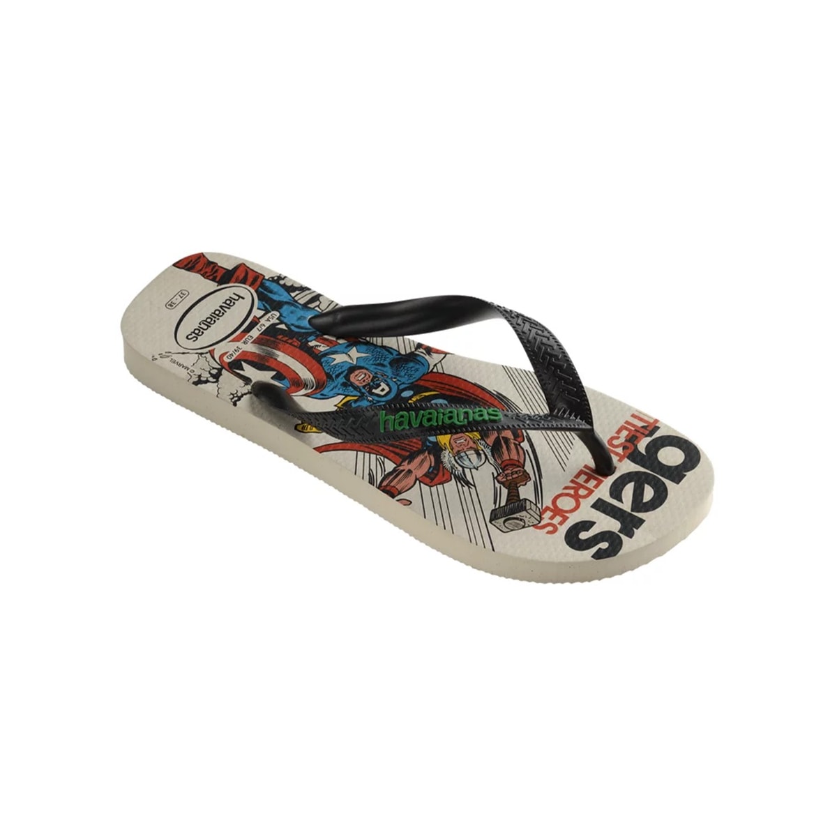 Sandália Havaianas Chinelo Kids Marvel II Bege Palha