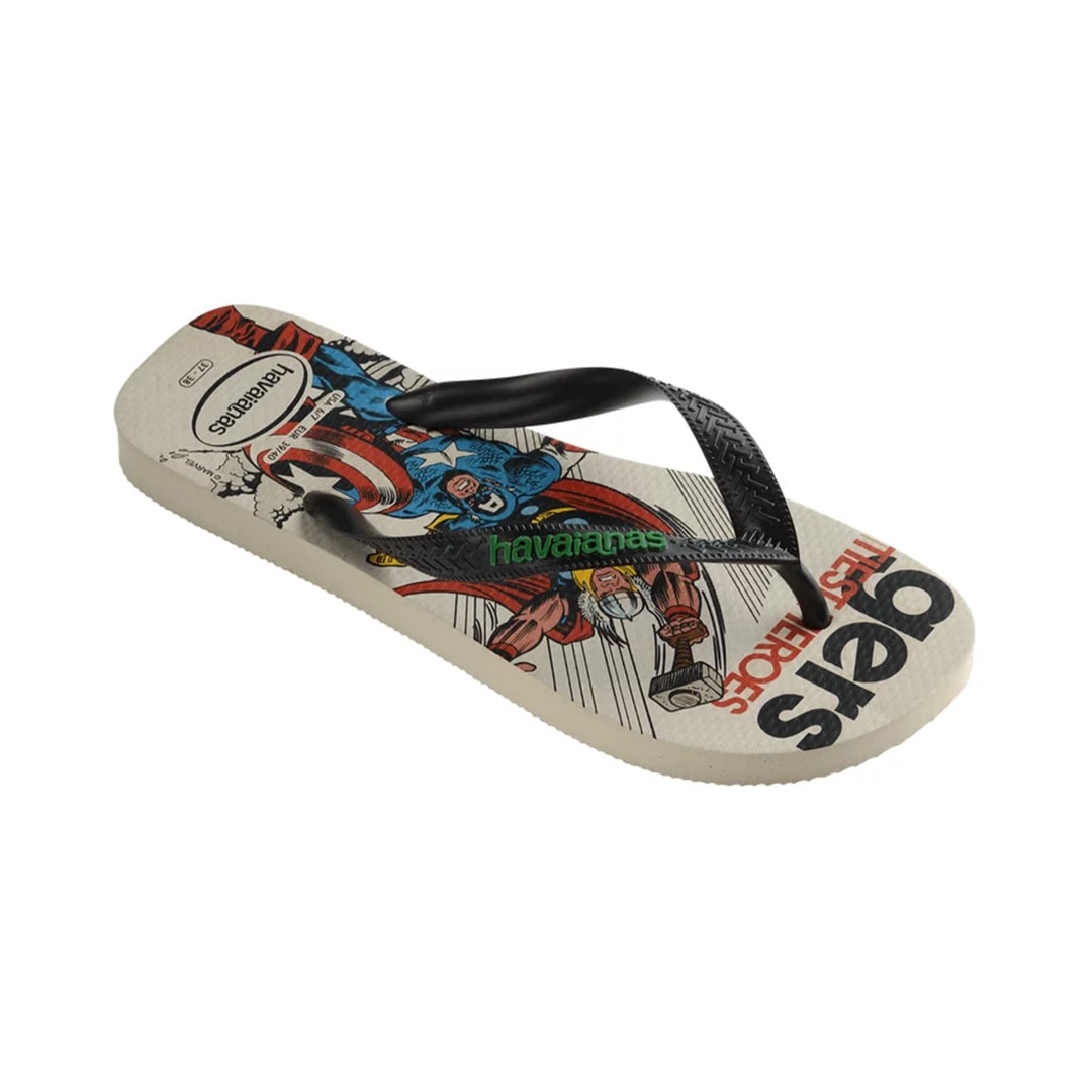 Sandália Havaianas Chinelo Kids Marvel II Bege Palha Sandália Havaianas Chinelo Kids Marvel II Bege Palha