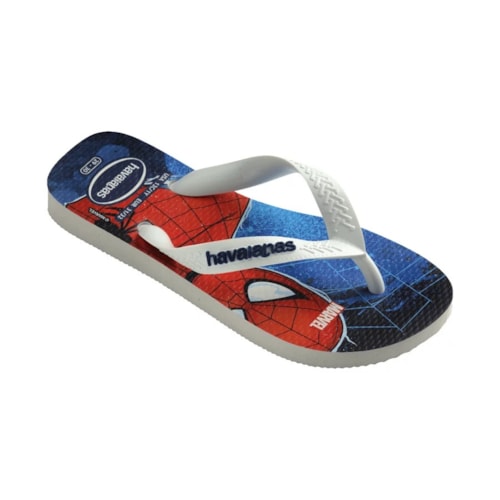 Sandalia Havaianas Chinelo Kids Marvel II Branco/Branco