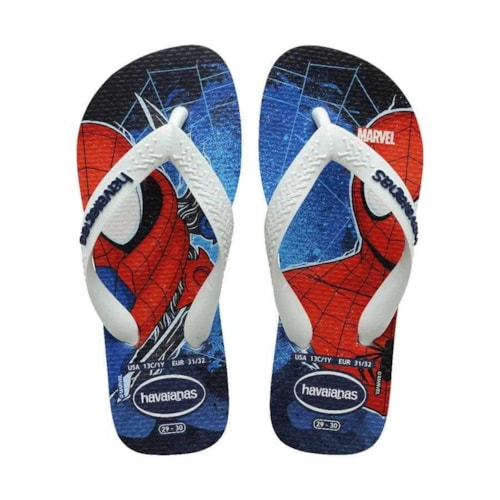 Sandalia Havaianas Chinelo Kids Marvel II Branco/Branco