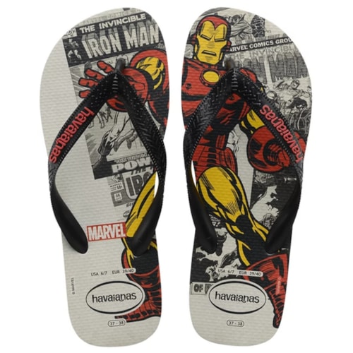 Sandalia Havaianas Chinelo Kids Marvel II Cinza Gelo