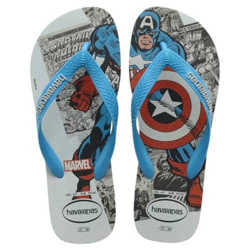 Sandália Havaianas Chinelo Kids Marvel II Turquesa