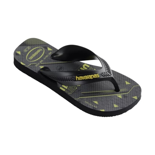 Sandalia Havaianas Chinelo Kids Max Herois Preto/Amarelo