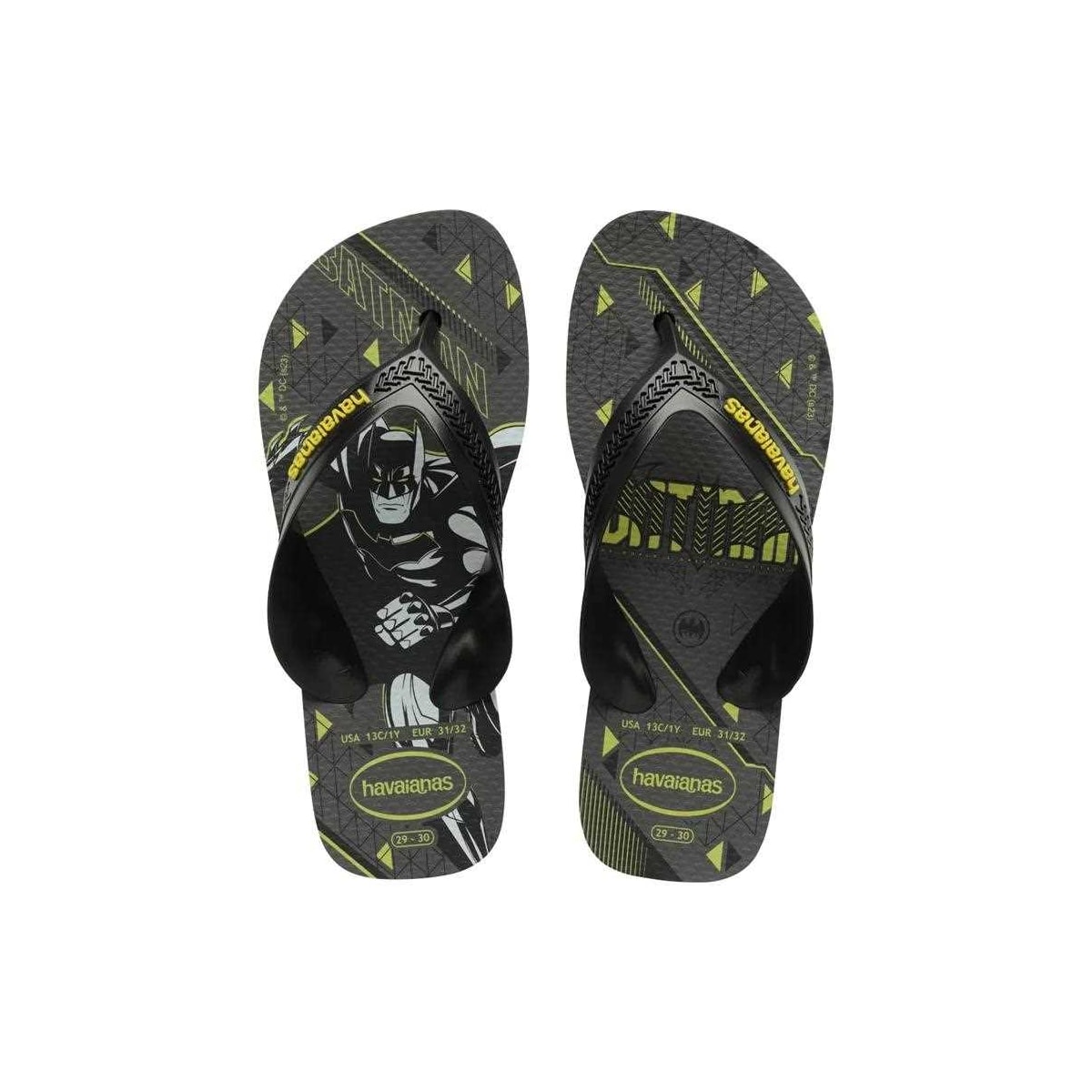 Sandália Havaianas Chinelo Kids Max Herois Preto/Amarelo Sandália Havaianas Chinelo Kids Max Herois Preto/Amarelo
