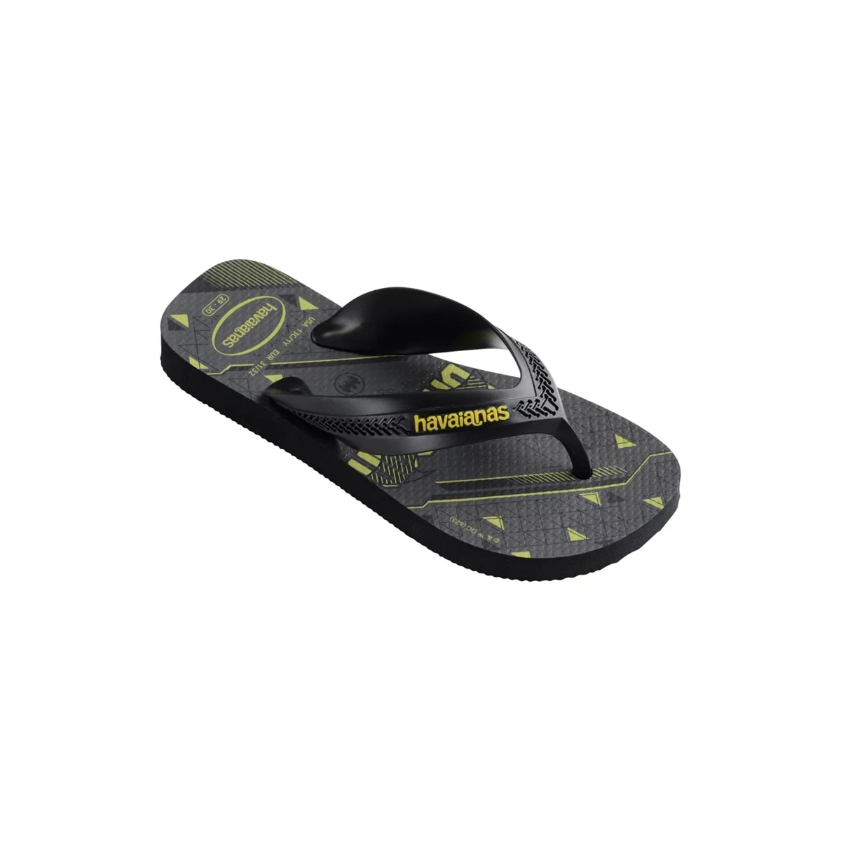 Sandália Havaianas Chinelo Kids Max Herois Preto/Amarelo Sandália Havaianas Chinelo Kids Max Herois Preto/Amarelo