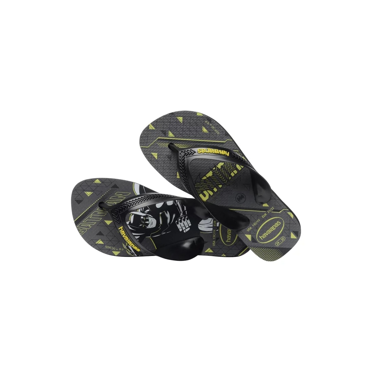 Sandália Havaianas Chinelo Kids Max Herois Preto/Amarelo Sandália Havaianas Chinelo Kids Max Herois Preto/Amarelo