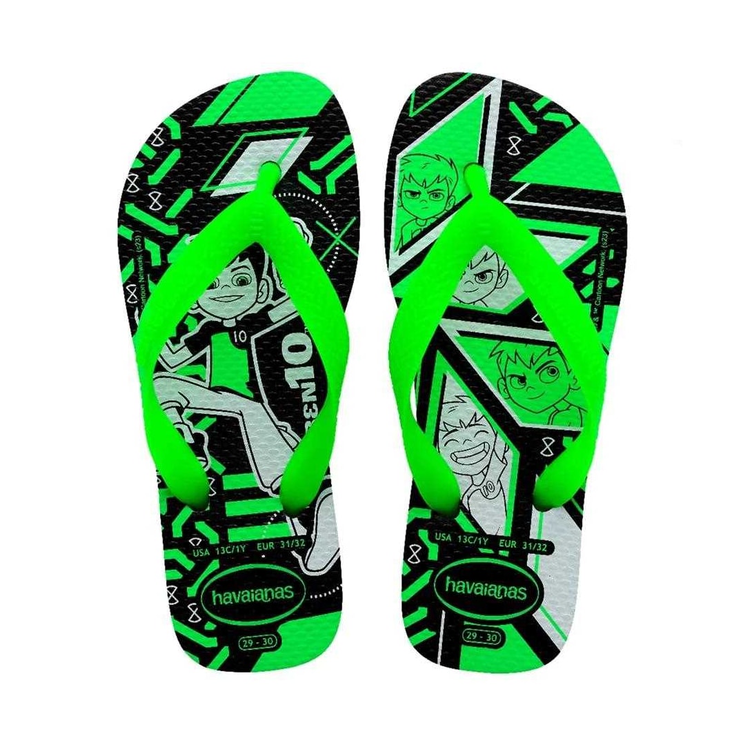 Sandália Havaianas Chinelo Kids Menino Ben 10 Preto/Verde Sandália Havaianas Chinelo Kids Menino Ben 10 Preto/Verde