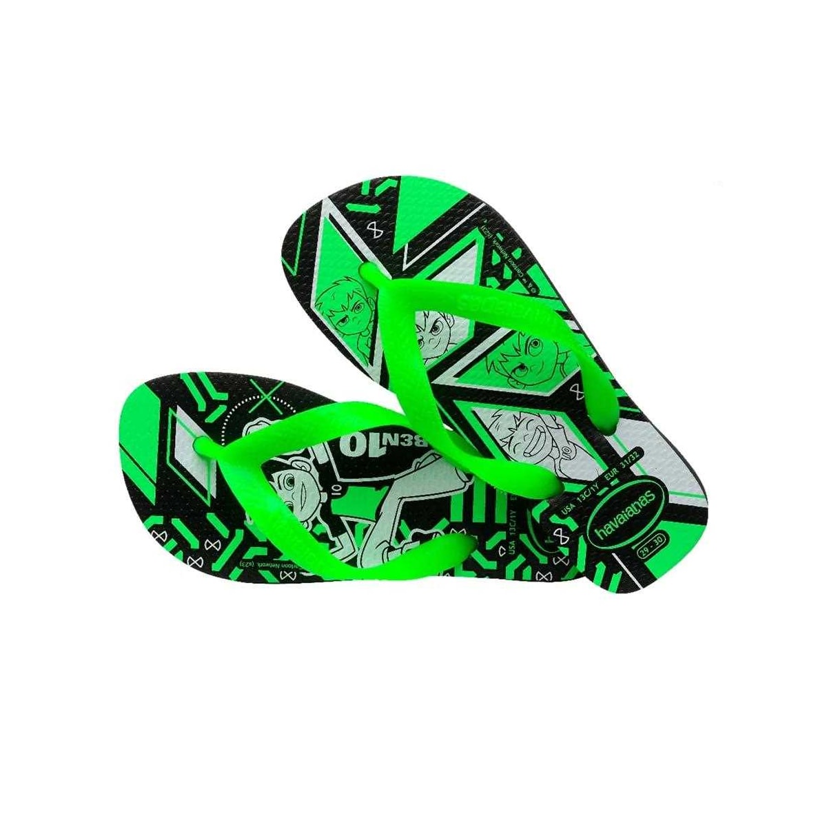 Sandália Havaianas Chinelo Kids Menino Ben 10 Preto/Verde Sandália Havaianas Chinelo Kids Menino Ben 10 Preto/Verde