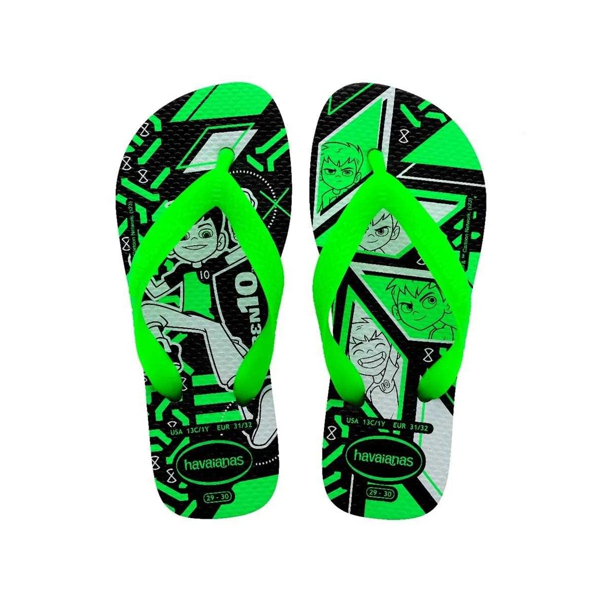 Sandália Havaianas Chinelo Kids Menino Ben 10 Preto/Verde Sandália Havaianas Chinelo Kids Menino Ben 10 Preto/Verde