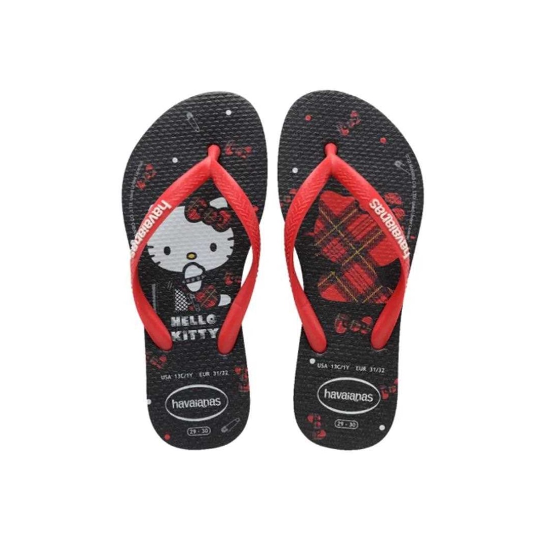 Sandália Havaianas Chinelo Kids Slim Hello Kitty Preto Sandália Havaianas Chinelo Kids Slim Hello Kitty Preto