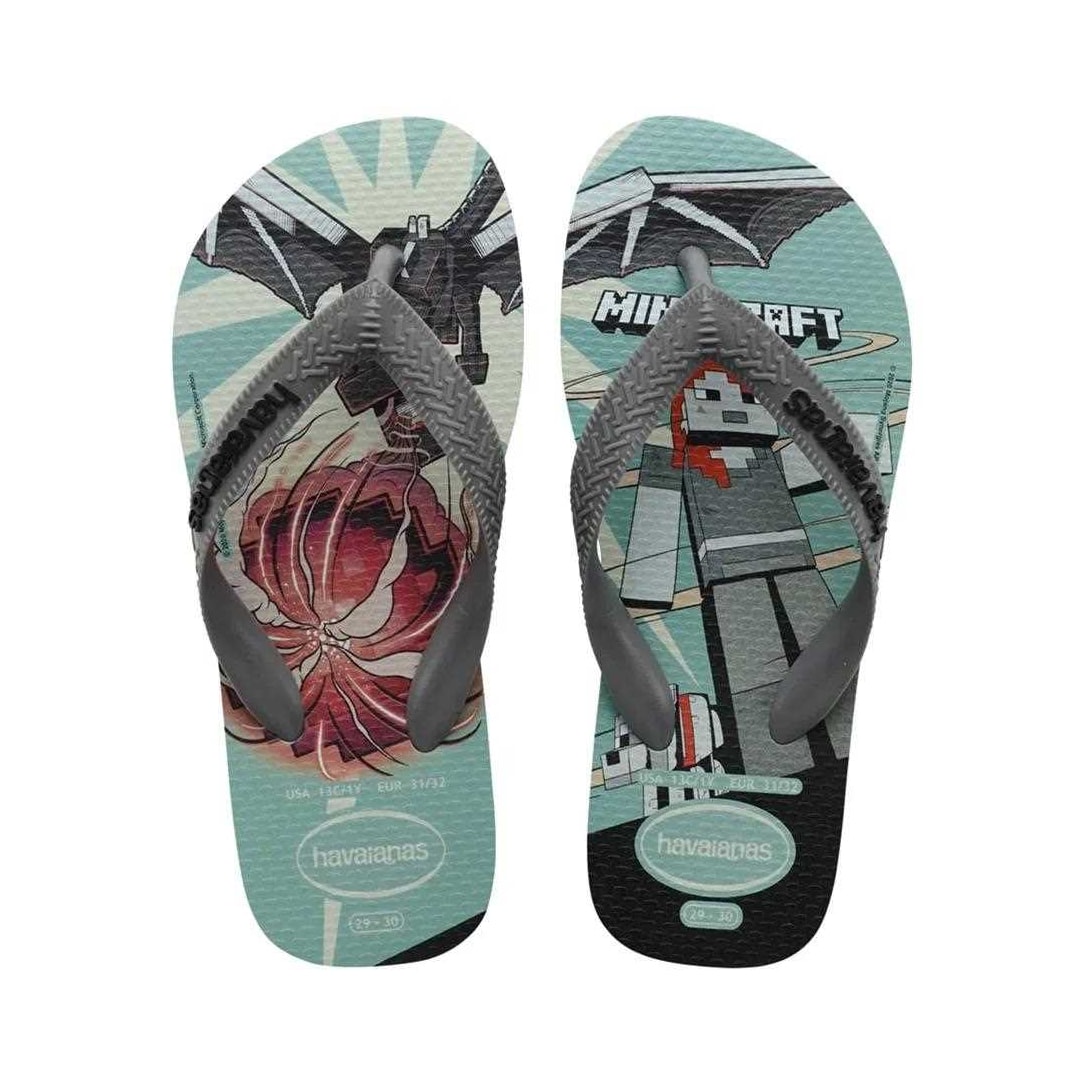 Sandália Havaianas Chinelo Kids Top Minecraft Azul