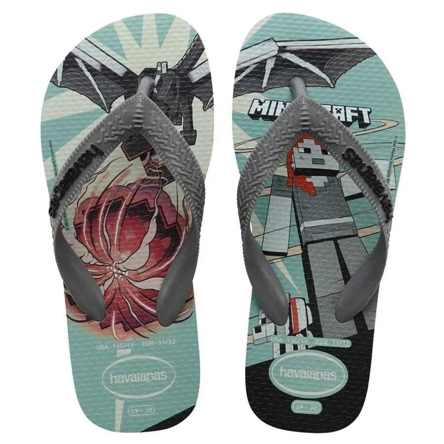 Sandália Havaianas Chinelo Kids Top Minecraft Azul