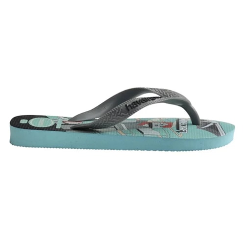 Detalhe - Sandália Havaianas Chinelo Kids Top Minecraft Azul