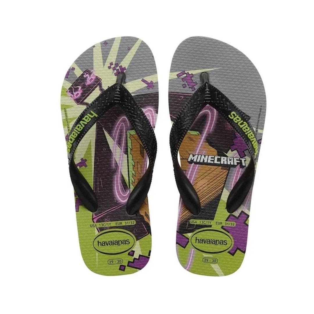 Sandália Havaianas Chinelo Kids Top Minecraft Oliva Sandália Havaianas Chinelo Kids Top Minecraft Oliva