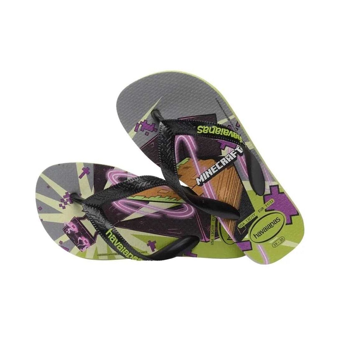 Sandália Havaianas Chinelo Kids Top Minecraft Oliva