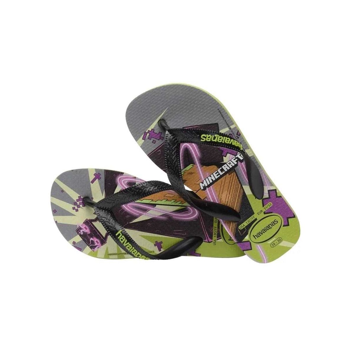 Sandália Havaianas Chinelo Kids Top Minecraft Oliva Sandália Havaianas Chinelo Kids Top Minecraft Oliva
