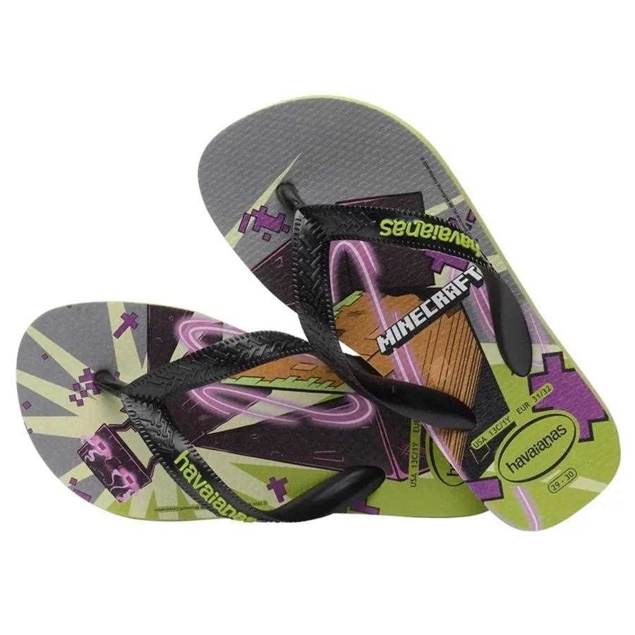 Sandália Havaianas Chinelo Kids Top Minecraft Oliva Sandália Havaianas Chinelo Kids Top Minecraft Oliva