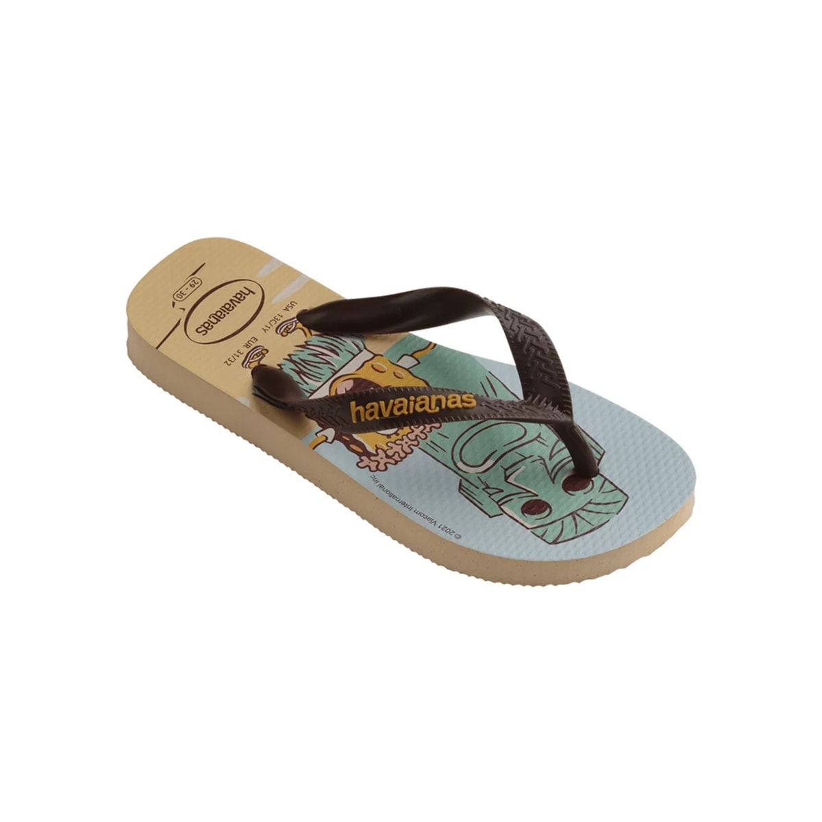 Sandália Havaianas Chinelo Kids Top Spongebob Dourado Sandália Havaianas Chinelo Kids Top Spongebob Dourado