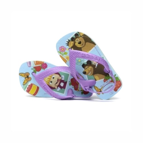 Sandalia Havaianas Chinelo Menina Baby Masha A.t.b Azul Ceu