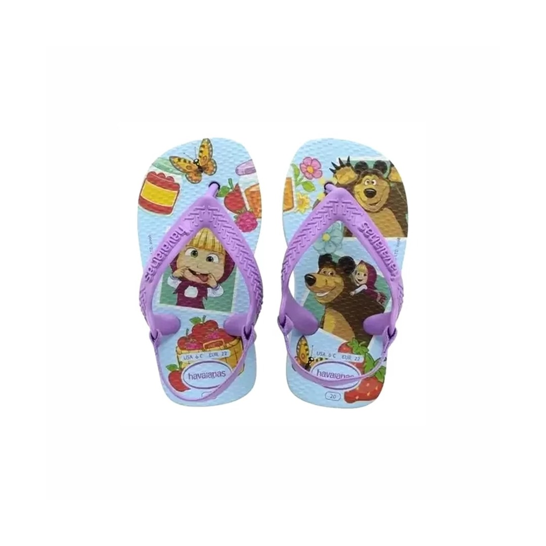 Sandália Havaianas Chinelo Menina Baby Masha A.t.b Azul Ceu Sandália Havaianas Chinelo Menina Baby Masha A.t.b Azul Ceu