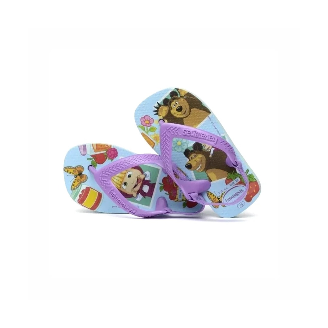 Sandália Havaianas Chinelo Menina Baby Masha A.t.b Azul Ceu