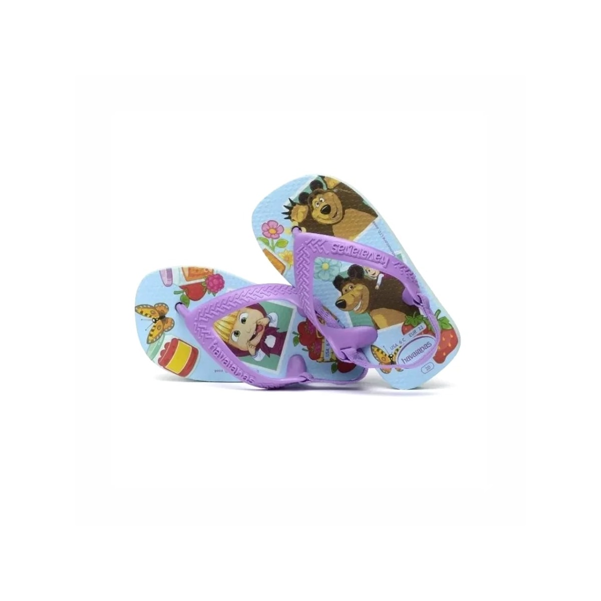 Sandália Havaianas Chinelo Menina Baby Masha A.t.b Azul Ceu