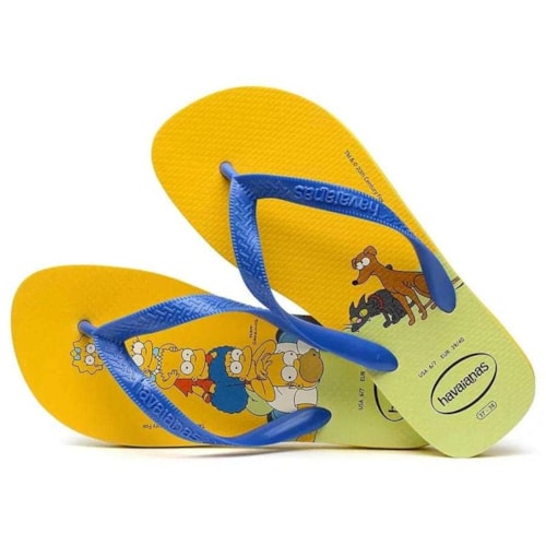 Sandalia Havaianas Chinelo Simpsons Amarelo Citrico