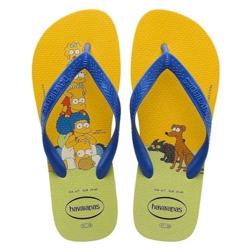 Sandalia Havaianas Chinelo Simpsons Amarelo Citrico