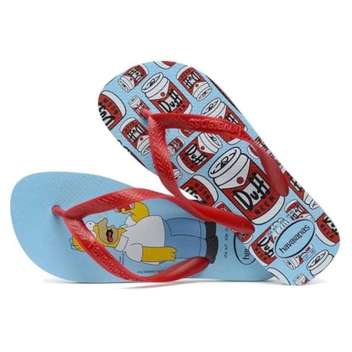 Sandalia Havaianas Chinelo Simpsons Azul Water