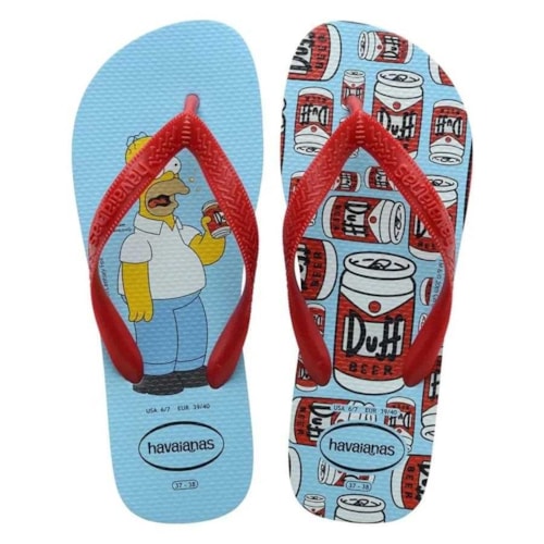 Sandalia Havaianas Chinelo Simpsons Azul Water