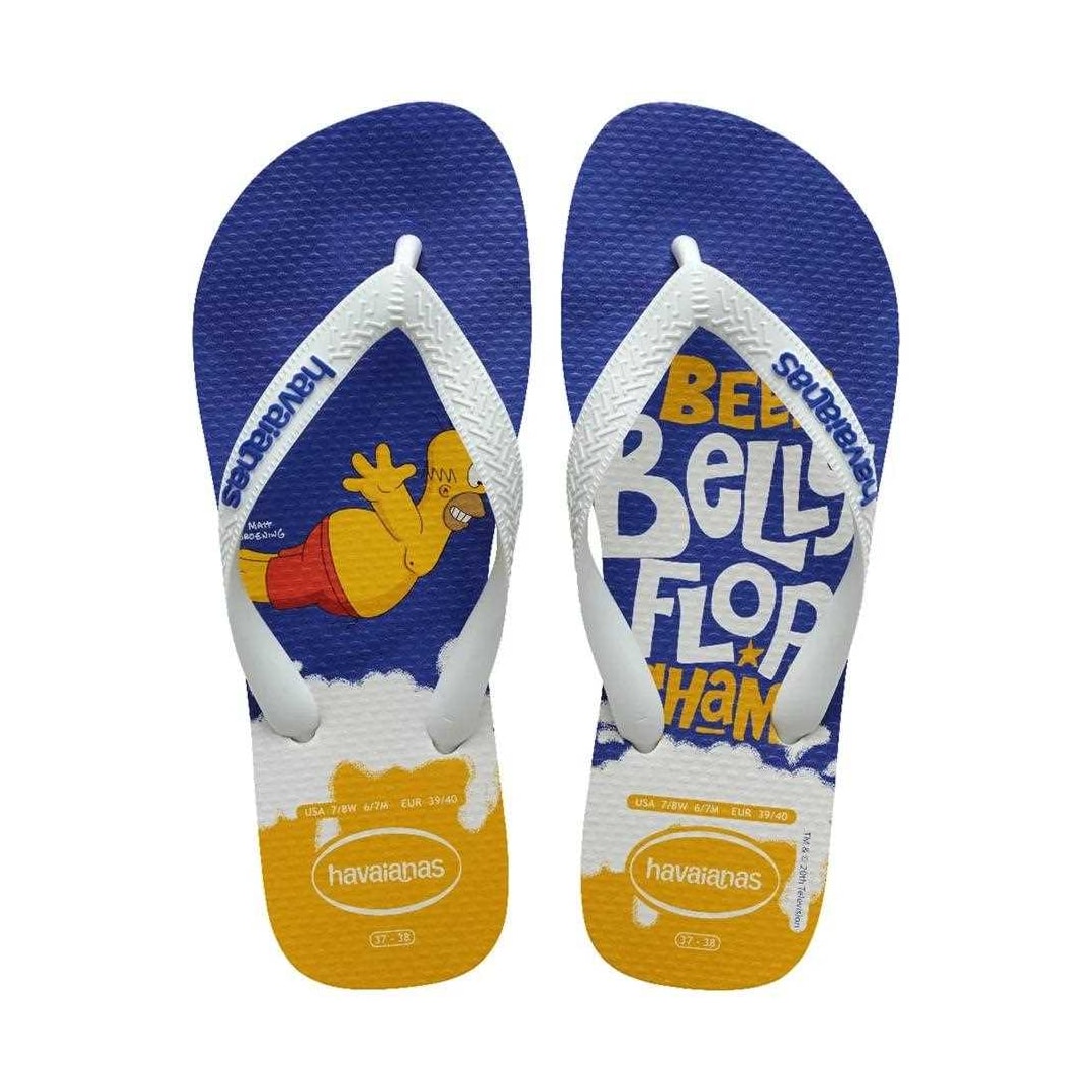 Sandália Havaianas Chinelo Simpsons Branco/Branco/Azul