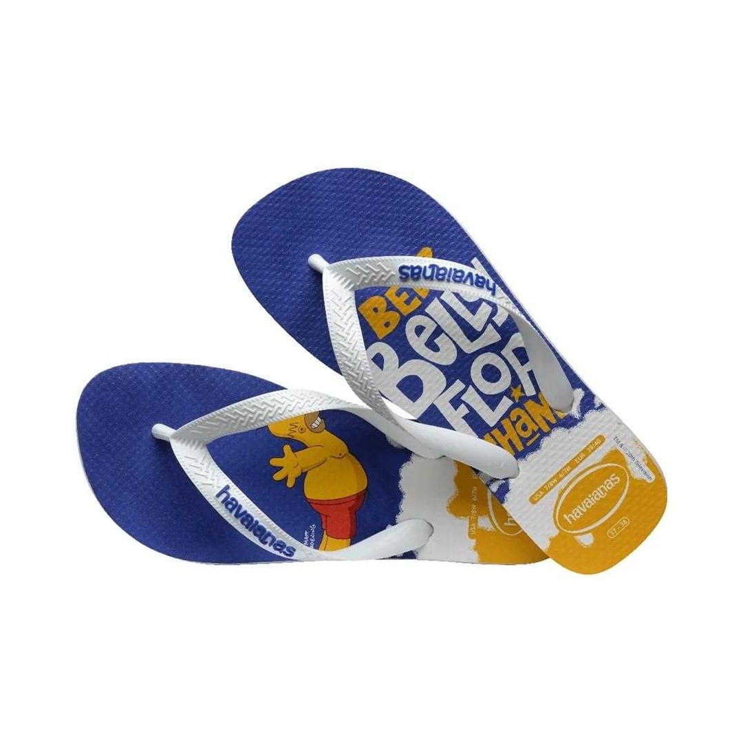 Sandália Havaianas Chinelo Simpsons Branco/Branco/Azul