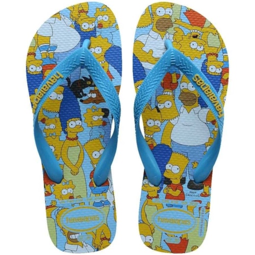 Sandalia Havaianas Chinelo Simpsons Turquesa