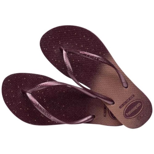 Sandalia Havaianas Chinelo Slim Gloss Terra Roxa