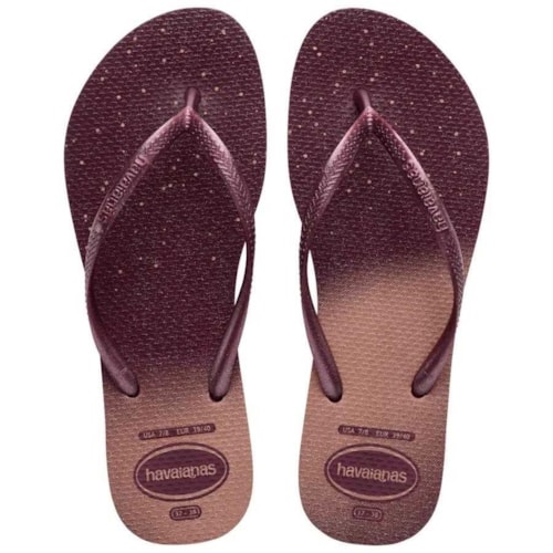 Sandalia Havaianas Chinelo Slim Gloss Terra Roxa