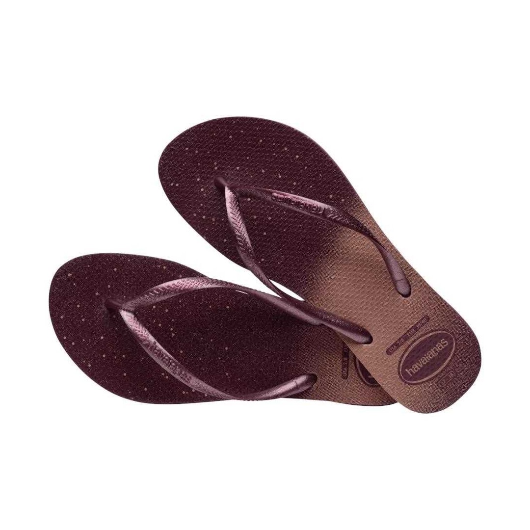 Sandália Havaianas Chinelo Slim Gloss Terra Roxa
