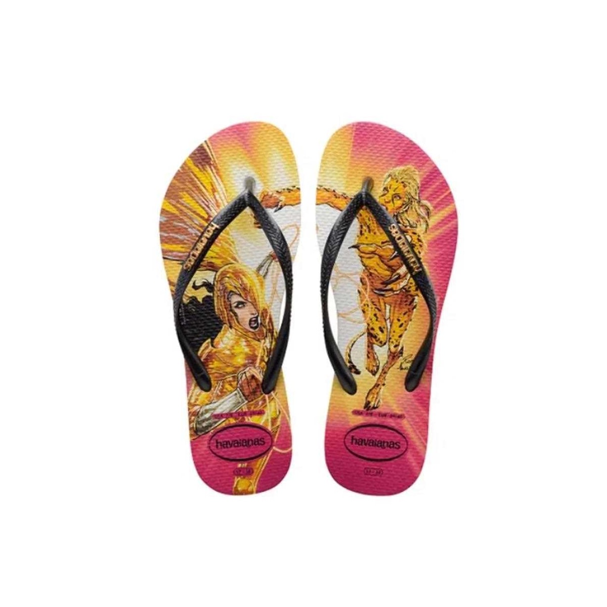 Sandália Havaianas Chinelo Slim Heroinas Bege Palha/Cinza Sandália Havaianas Chinelo Slim Heroinas Bege Palha/Cinza