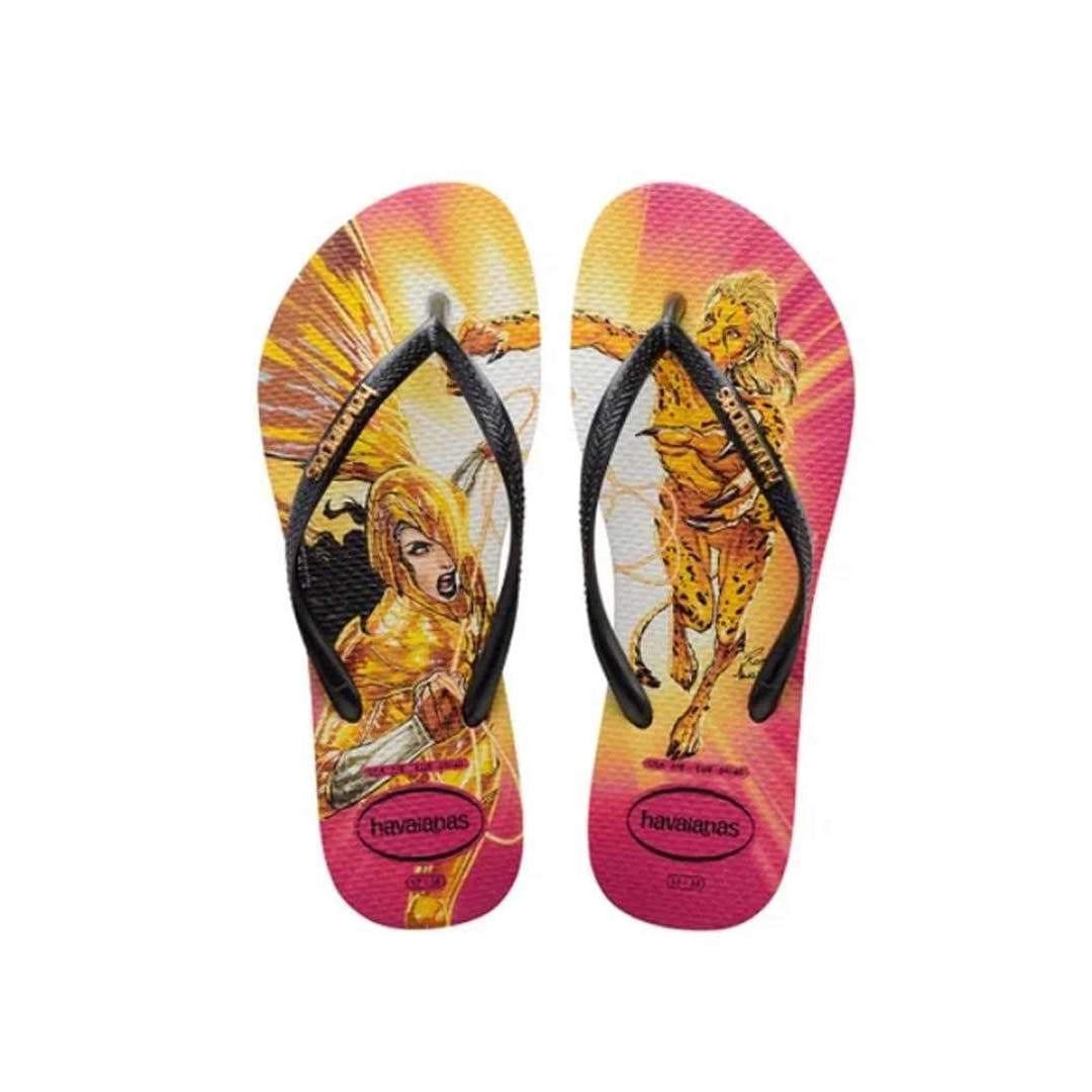 Sandália Havaianas Chinelo Slim Heroinas Bege Palha/Cinza