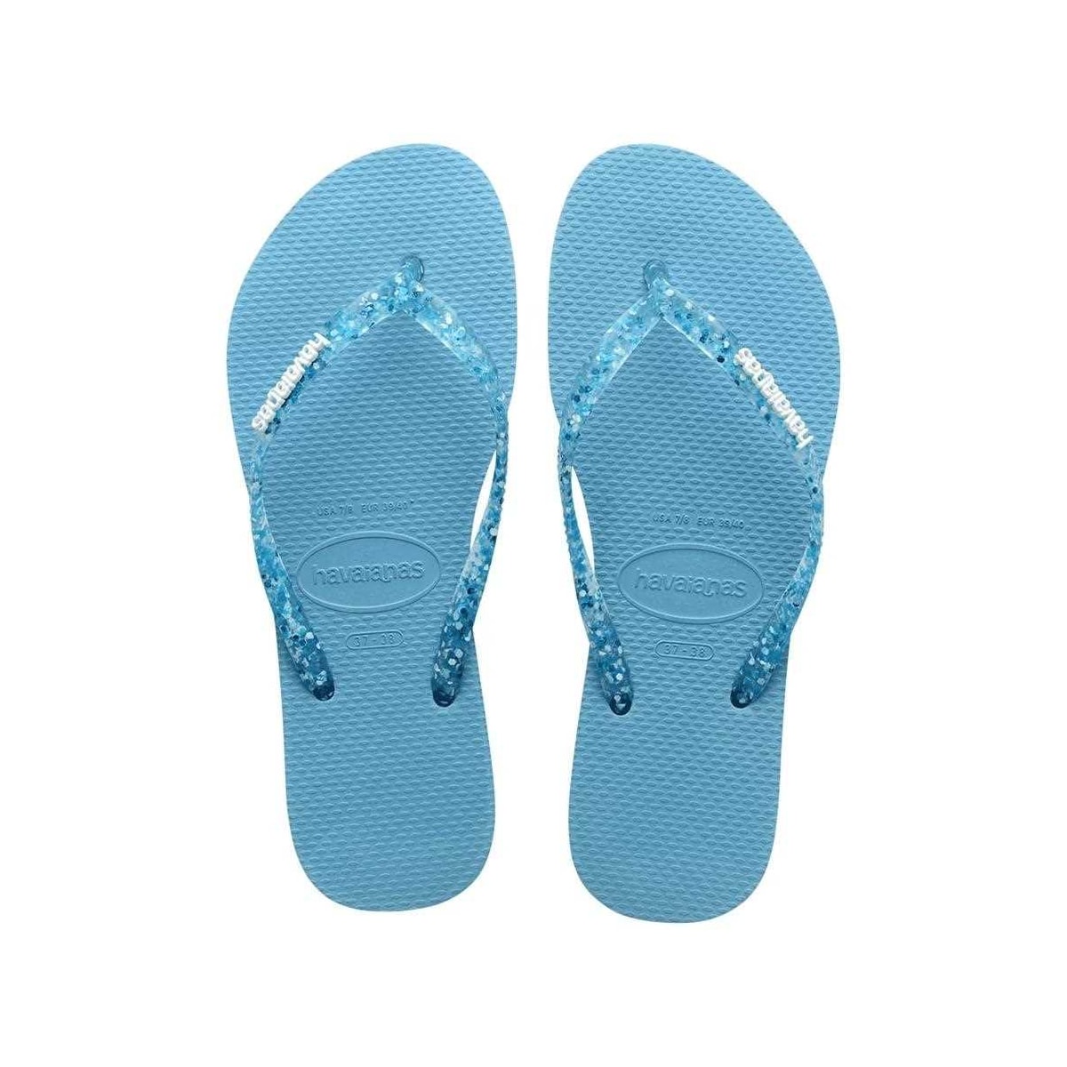 Sandália Havaianas Chinelo Slim Logo Mettalic Azul Tranquilo Sandália Havaianas Chinelo Slim Logo Mettalic Azul Tranquilo