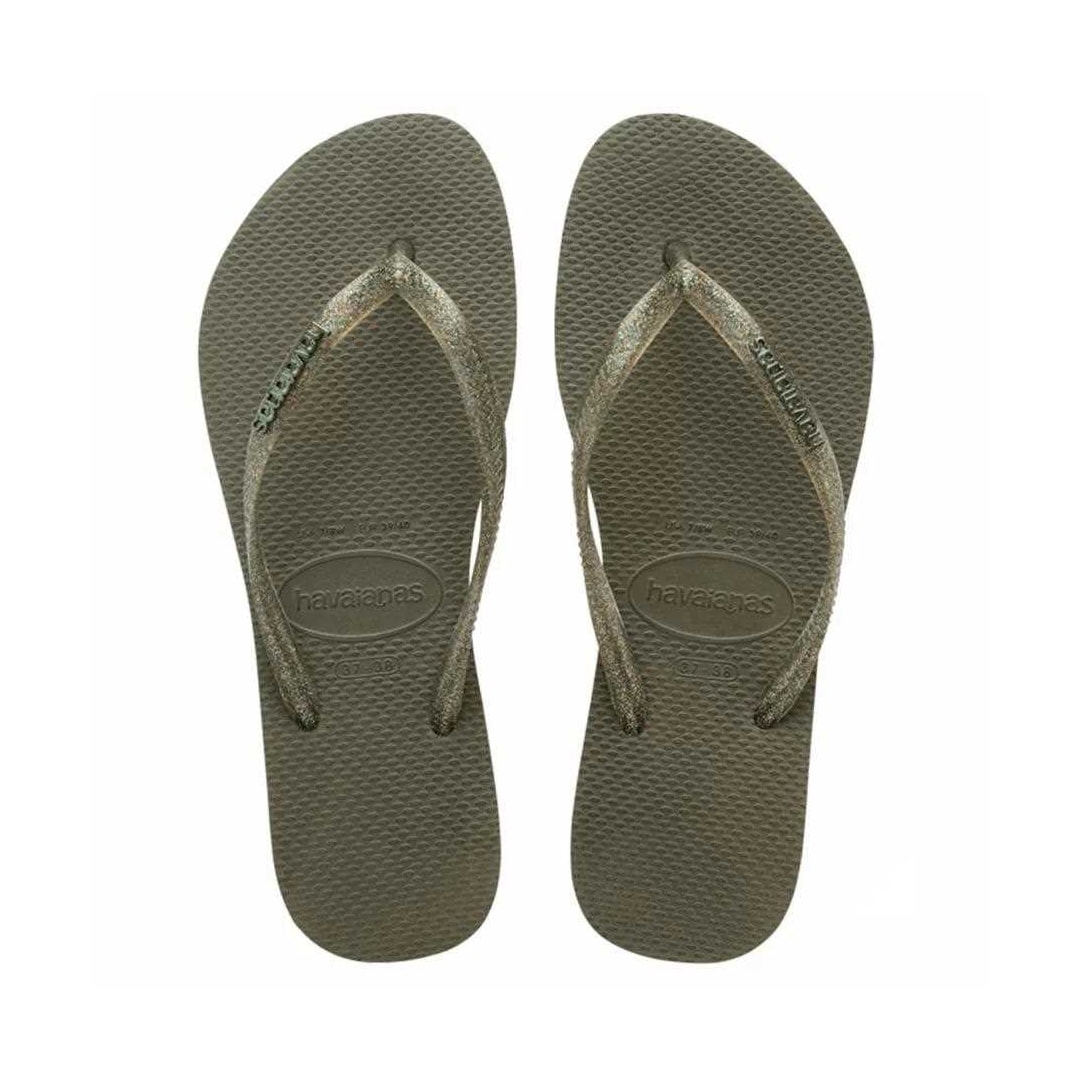 Sandália Havaianas Chinelo Slim Logo Mettalic Musgo Sandália Havaianas Chinelo Slim Logo Mettalic Musgo