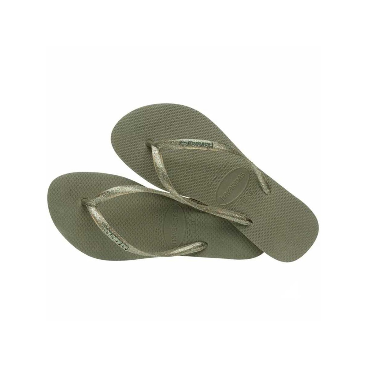 Sandália Havaianas Chinelo Slim Logo Mettalic Musgo