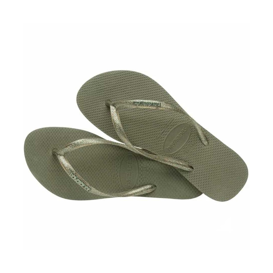 Sandália Havaianas Chinelo Slim Logo Mettalic Musgo Sandália Havaianas Chinelo Slim Logo Mettalic Musgo