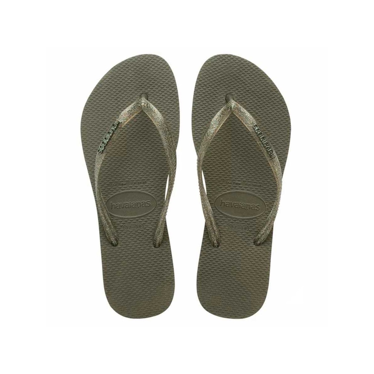 Sandália Havaianas Chinelo Slim Logo Mettalic Musgo Sandália Havaianas Chinelo Slim Logo Mettalic Musgo