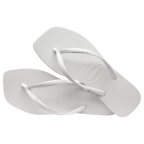 Detalhe - Sandália Havaianas Chinelo Slim Square Branco