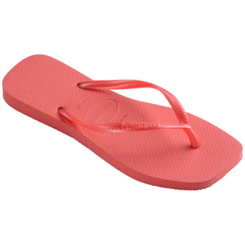 Detalhe - Sandália Havaianas Chinelo Slim Square Coral