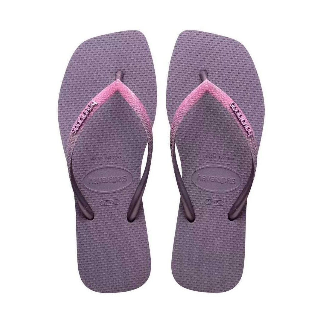 Sandália Havaianas Chinelo Slim Square Glitter Malva Sandália Havaianas Chinelo Slim Square Glitter Malva