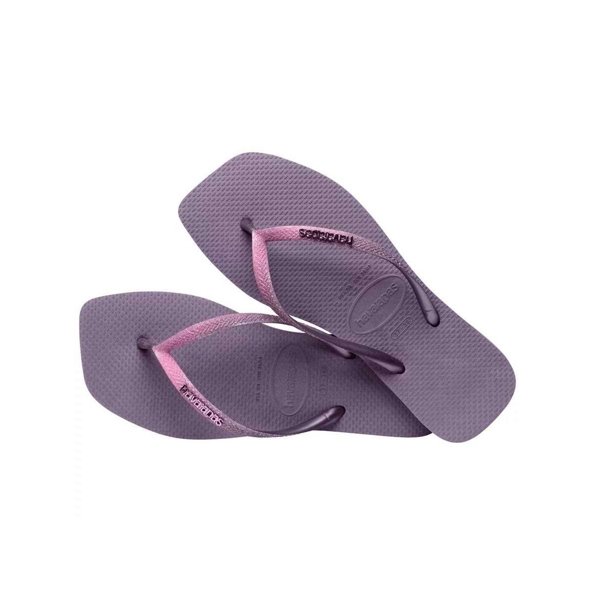 Sandália Havaianas Chinelo Slim Square Glitter Malva Sandália Havaianas Chinelo Slim Square Glitter Malva