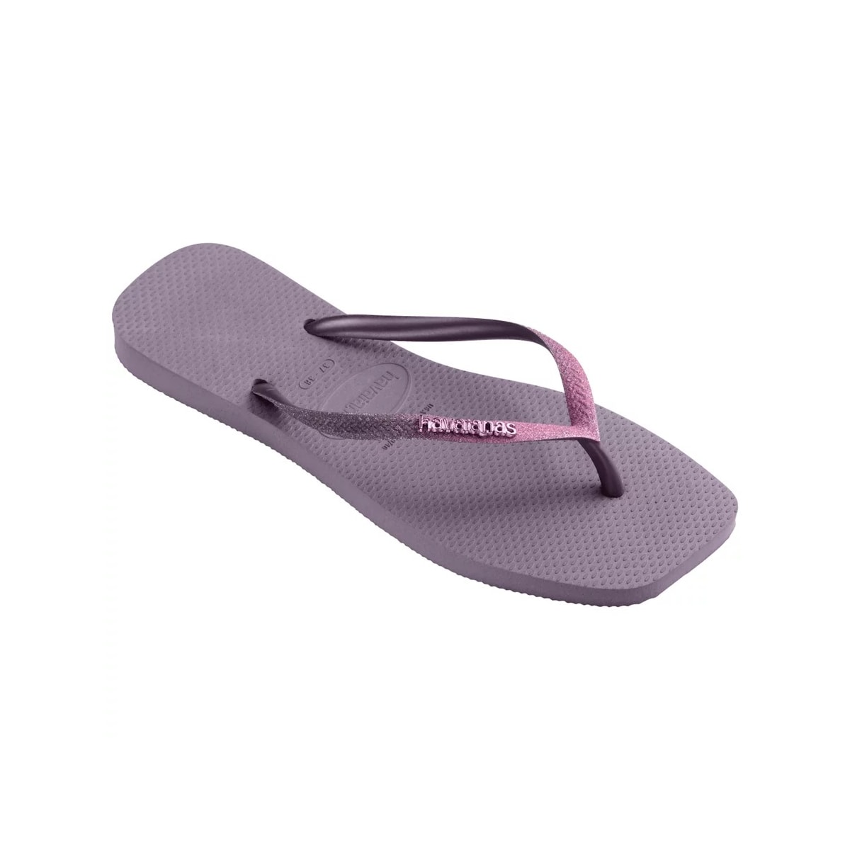 Sandália Havaianas Chinelo Slim Square Glitter Malva Sandália Havaianas Chinelo Slim Square Glitter Malva